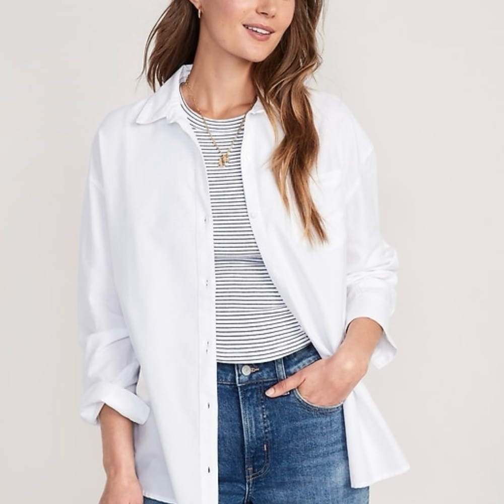 Old Navy White Button-Down Shirt